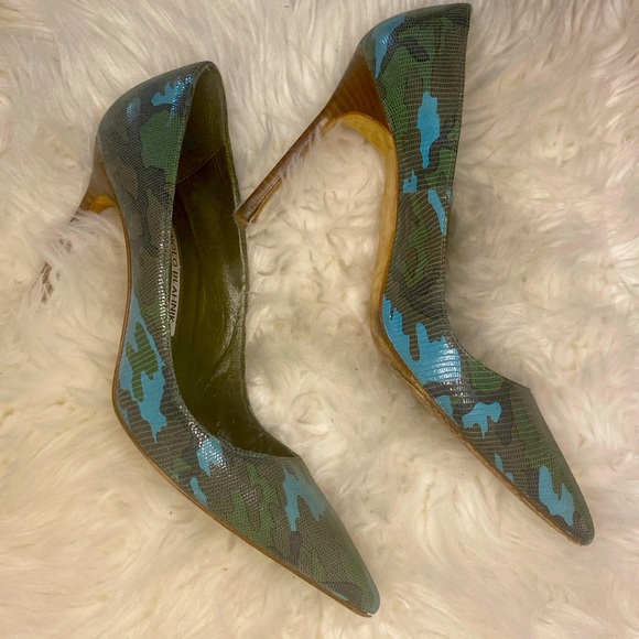 Manolo Blahnik Heel Military Green Camouflage - Picture 4 of 4